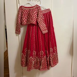 Red Silk Indian/Pakistani/Bangladeshi Bridal Lehenga
